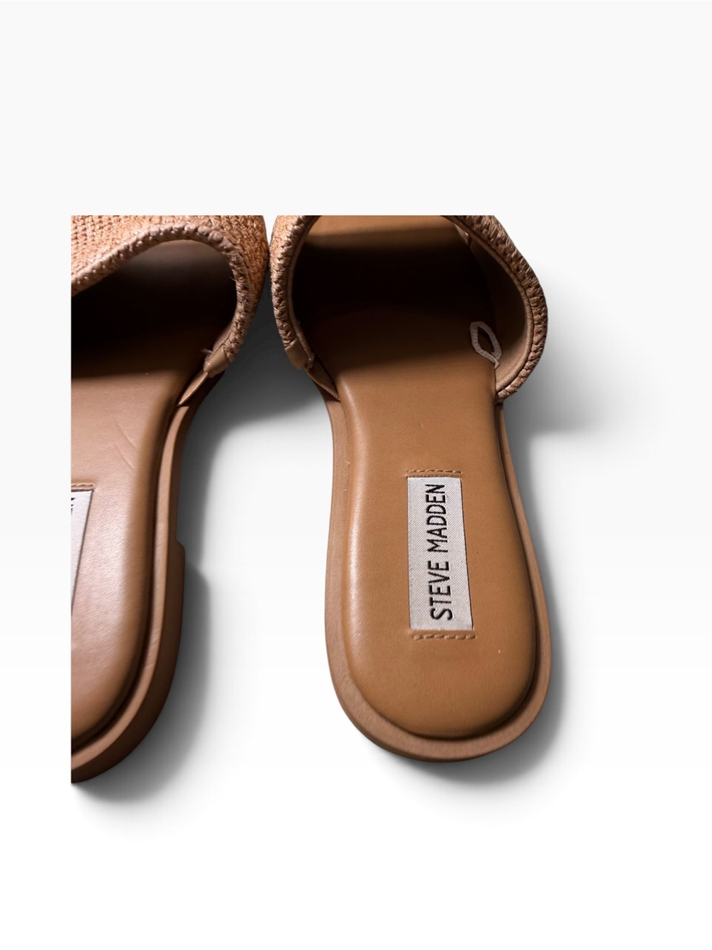 Steve Madden Habits Woven Slide Sandals Tan Brown Size 8.5 - Picture 4 of 14